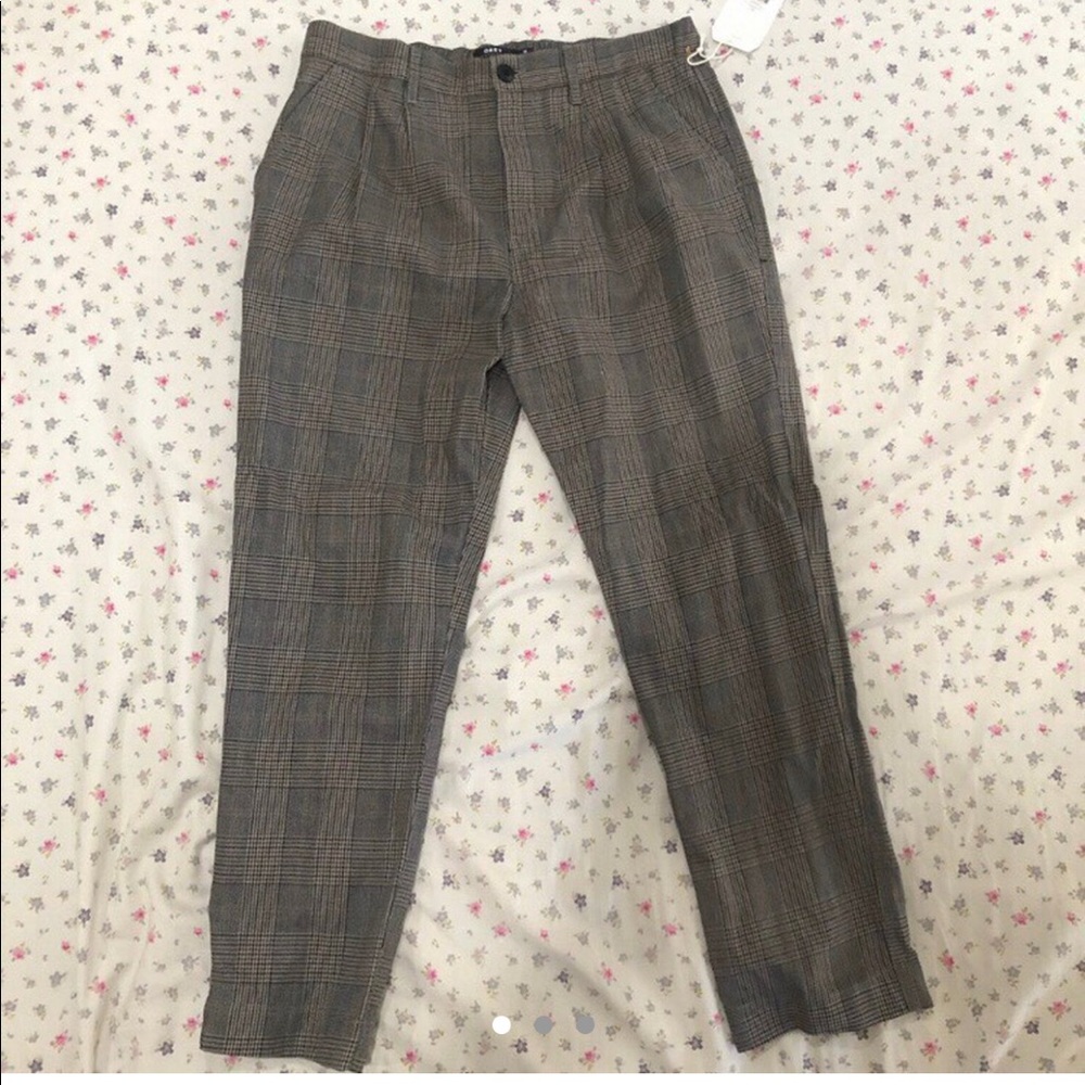 NWT OBEY Plaid Skinny Ankle Pants